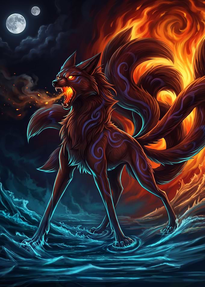 Nine-Tailed Fire and Water Fox