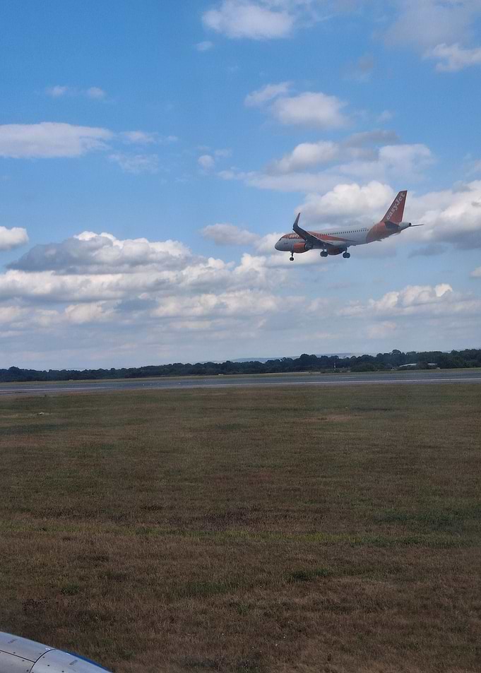 EasyJet Airplane Landing at Airport