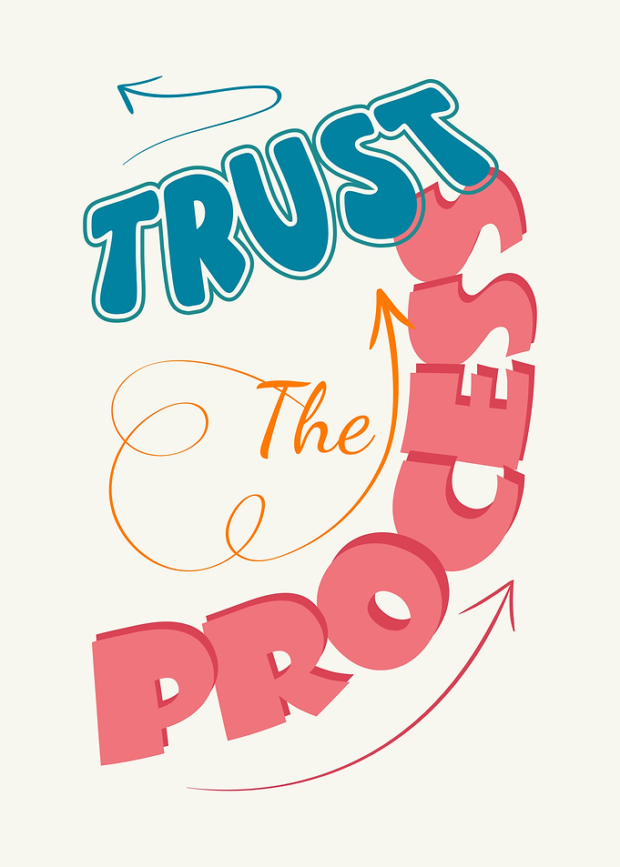 Trust The Process Inspirational Typography Art
