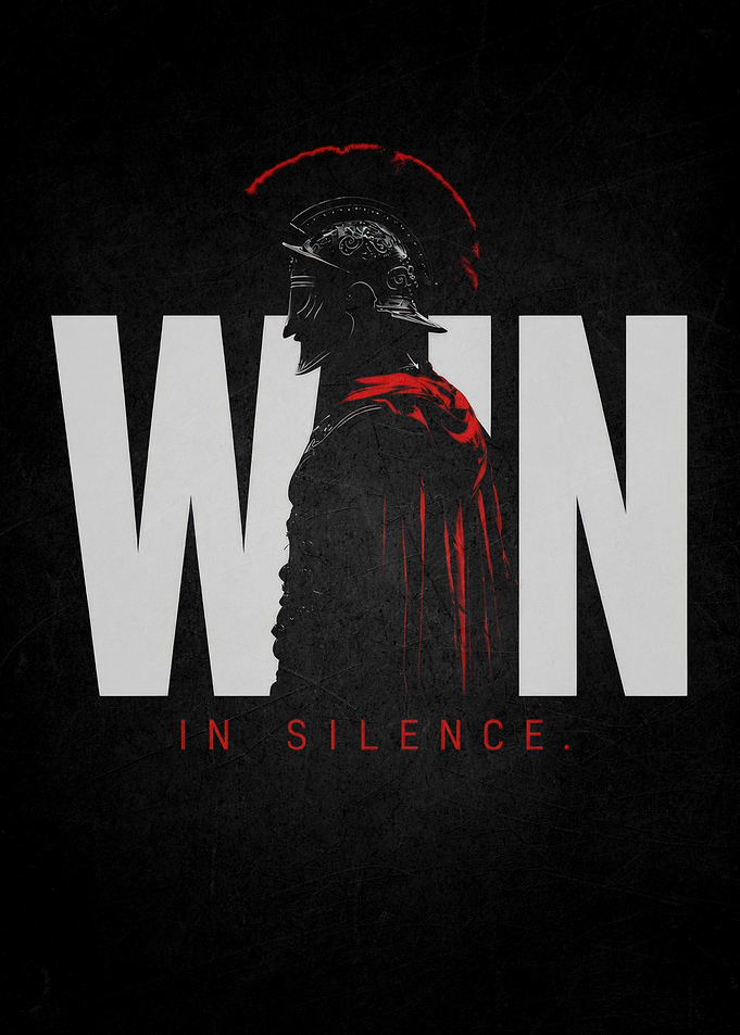 Win in Silence Spartan Poster