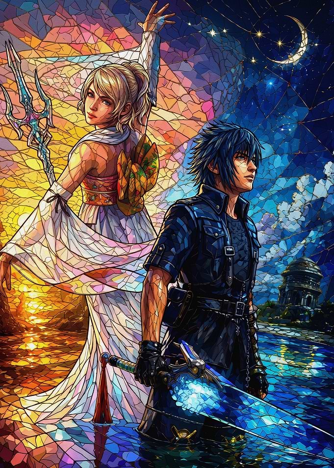 Final Fantasy XV Stained Glass Art