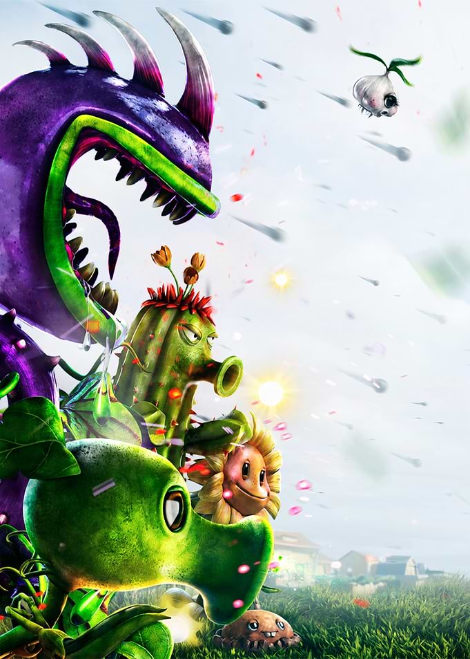 Plants Zombies Battle Scene