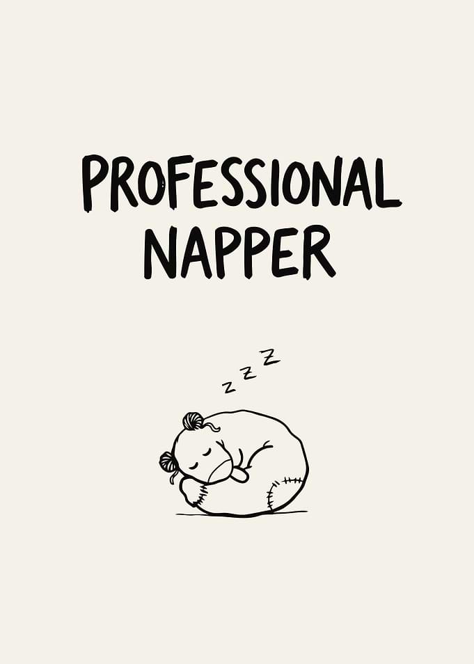 Professional Napper Cute Illustration