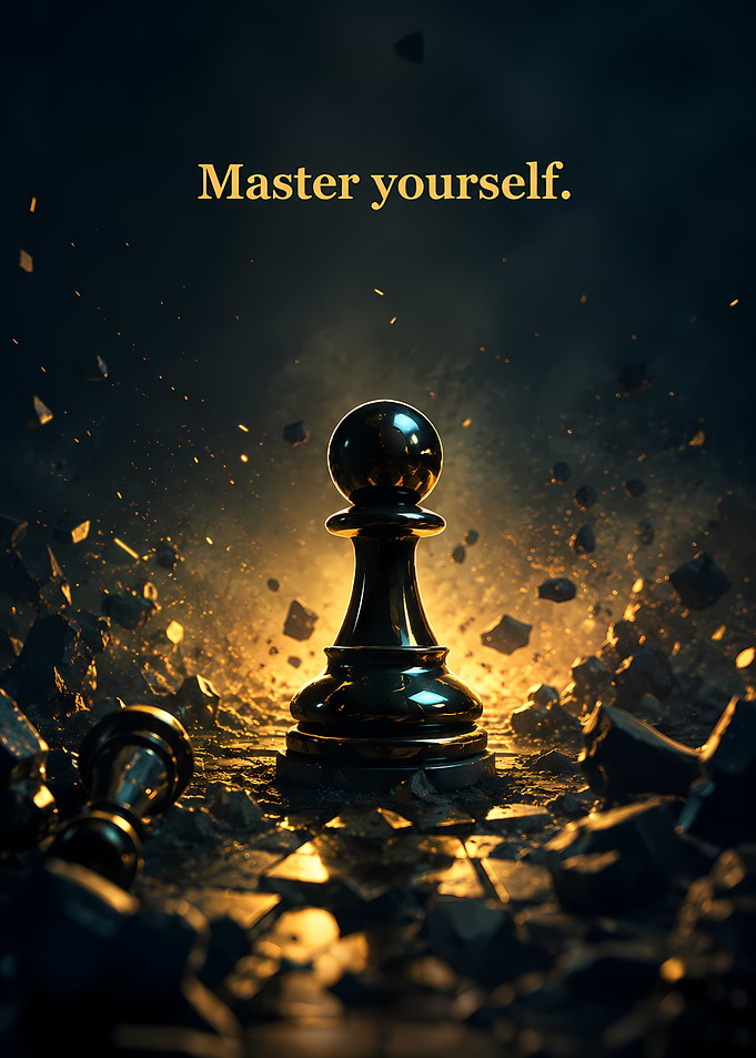 Master Yourself Chess Pawn Poster