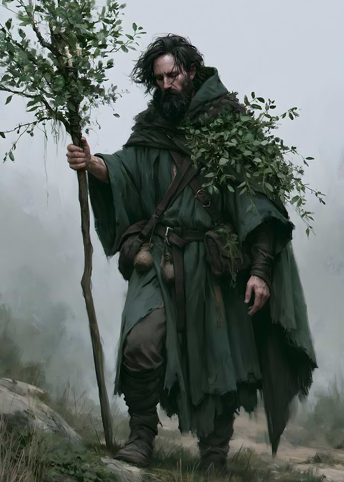 Wandering Druid with Staff