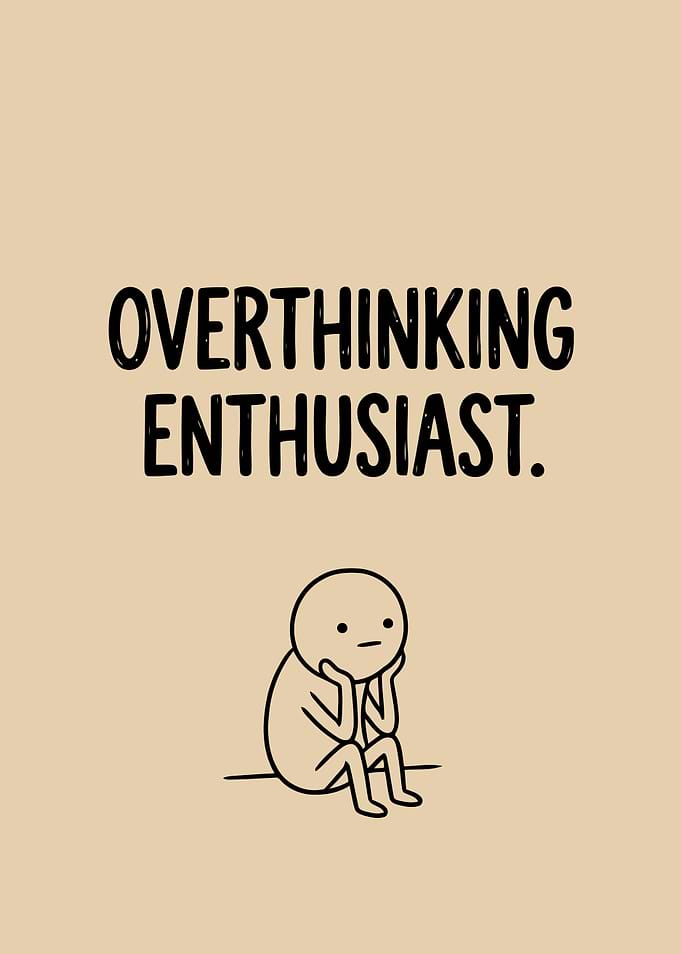 Overthinking Enthusiast Minimalist Illustration