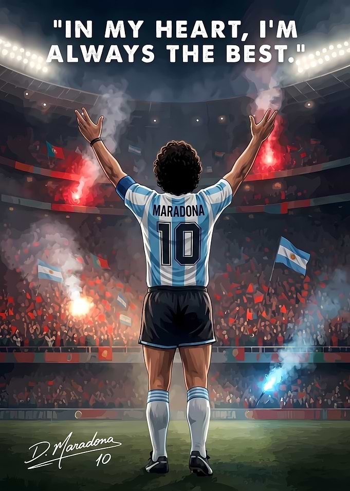 Diego Maradona Stadium Tribute Poster