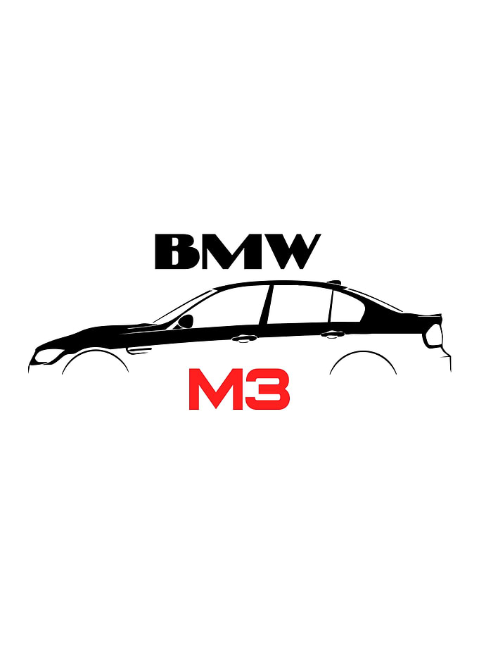 BMW M3 Minimalist Car Silhouette