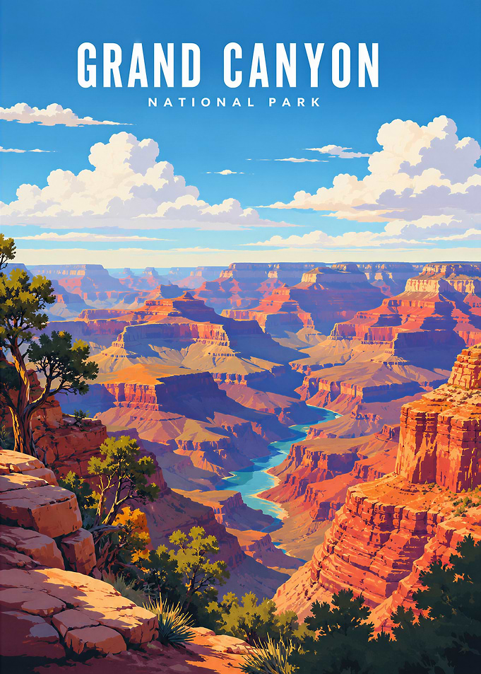 Grand Canyon National Park Travel Poster