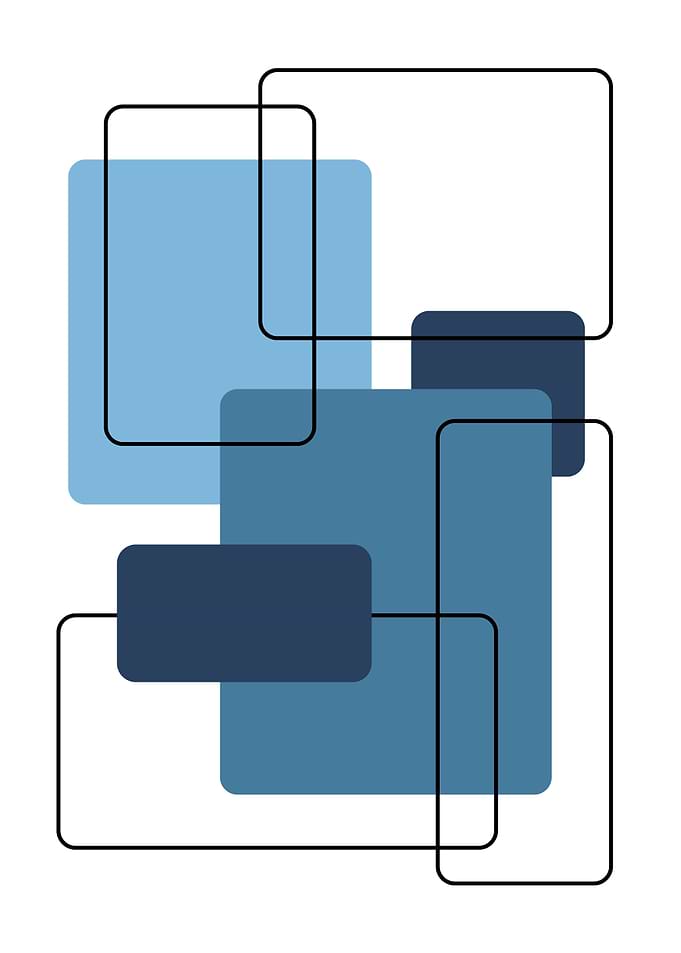 Minimalist Blue Geometric Abstract Art