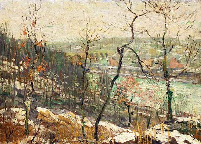 Landscape near the Harlem River New York Painting by Ernest Lawson