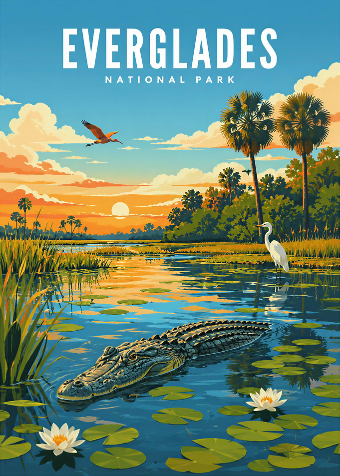 Everglades National Park Vintage Poster