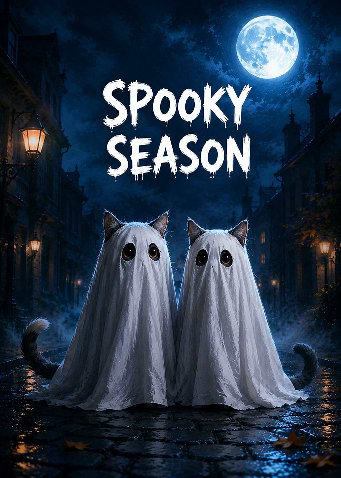 Spooky Season Ghost Cats