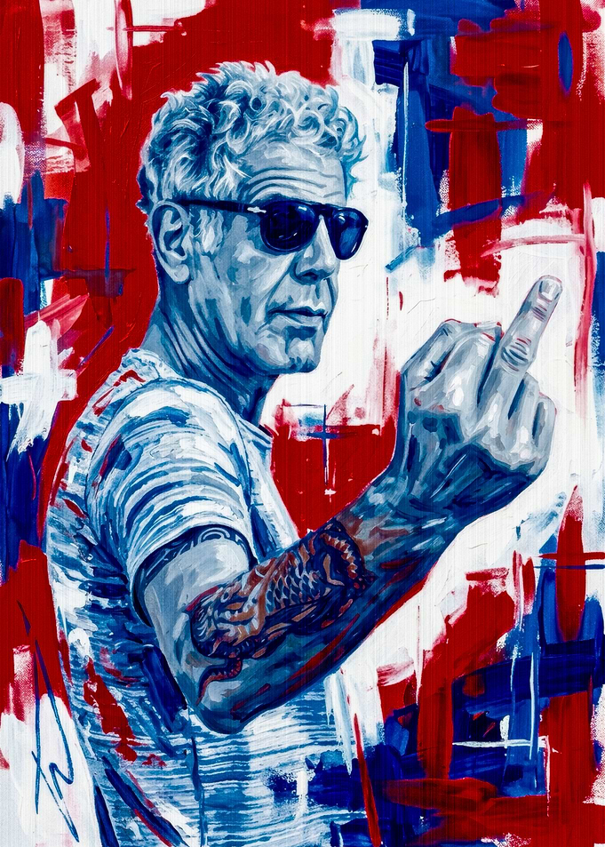 Anthony Bourdain Portrait Painting