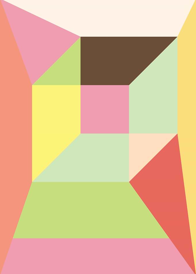 Geometric Abstract Pastel Composition