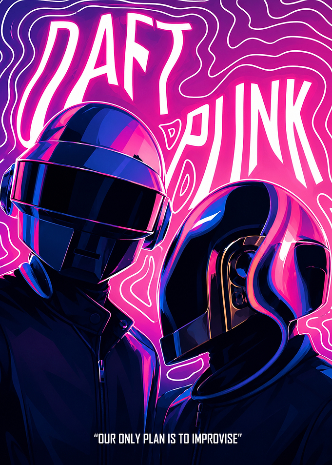 Daft Punk Neon Poster