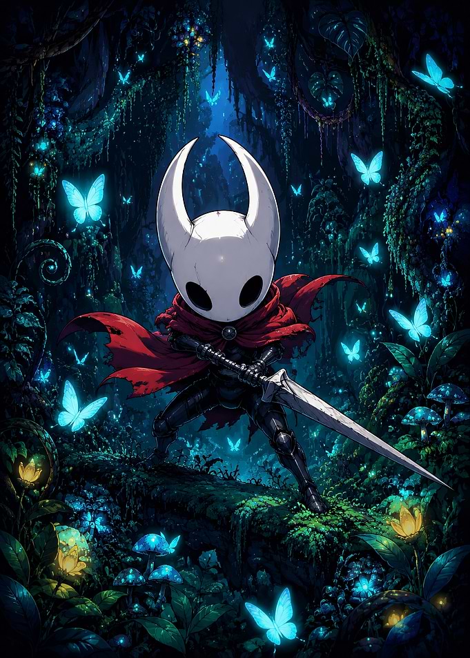 Hornet from Hollow Knight in Forest
