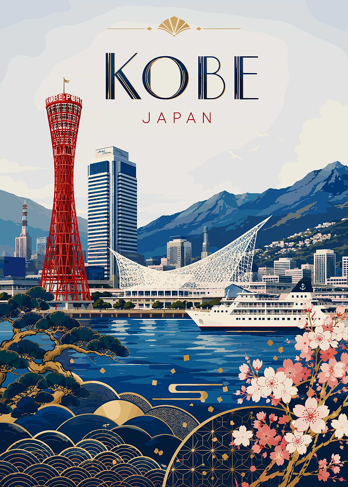 Kobe Japan Travel Poster