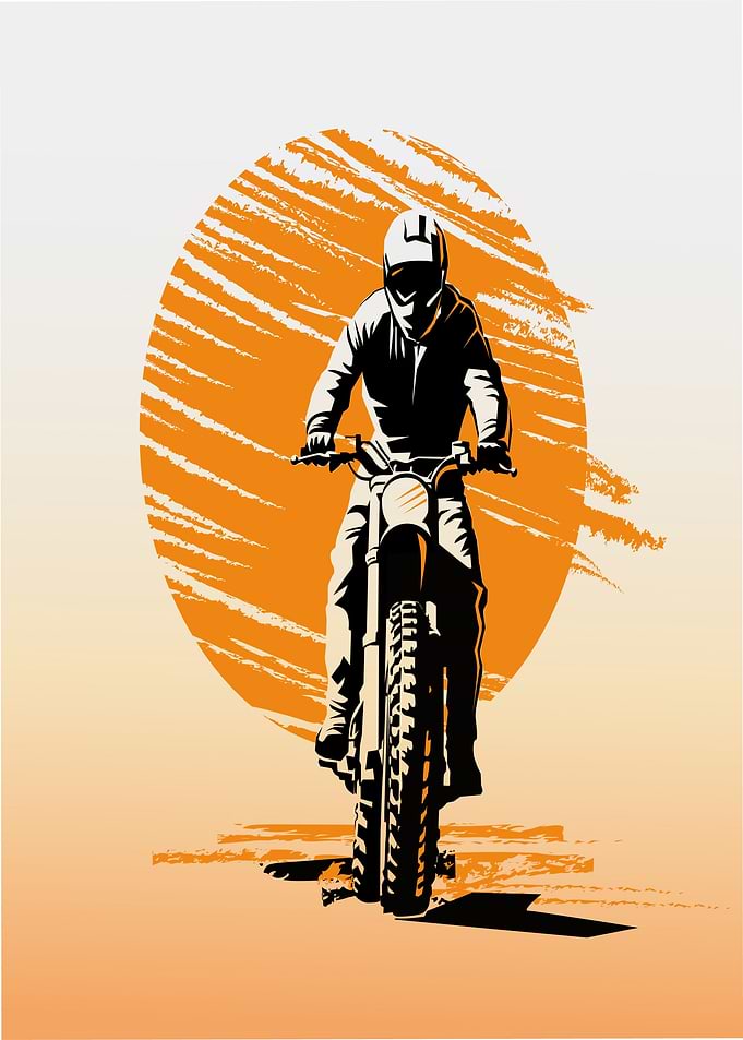 Motocross Rider Silhouette Graphic