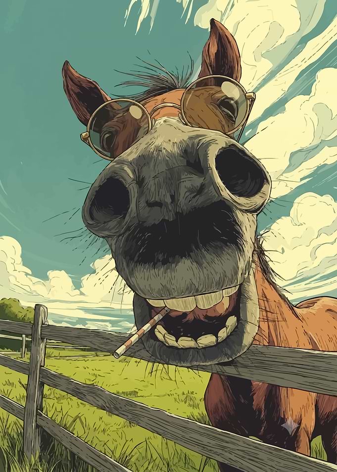 Funny Horse Wearing Glasses
