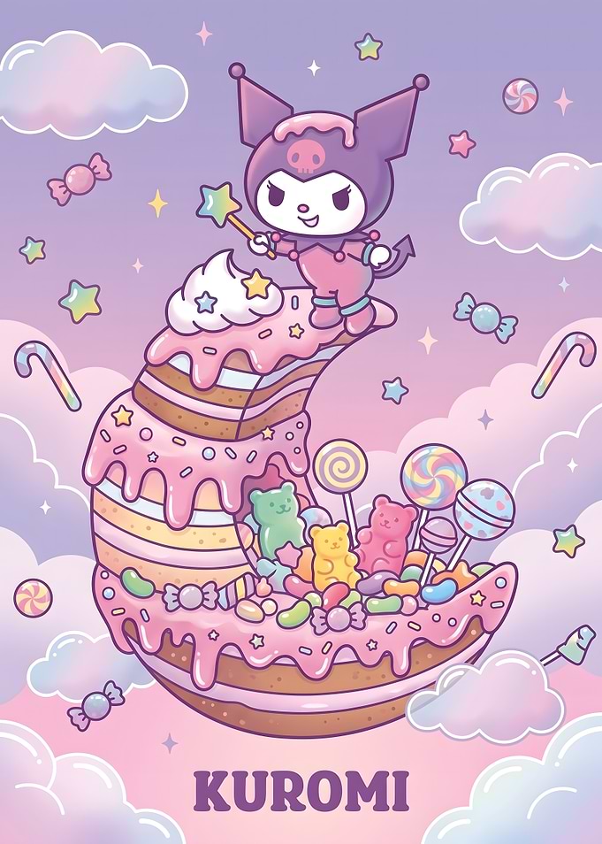 Kuromi on a Candy Moon