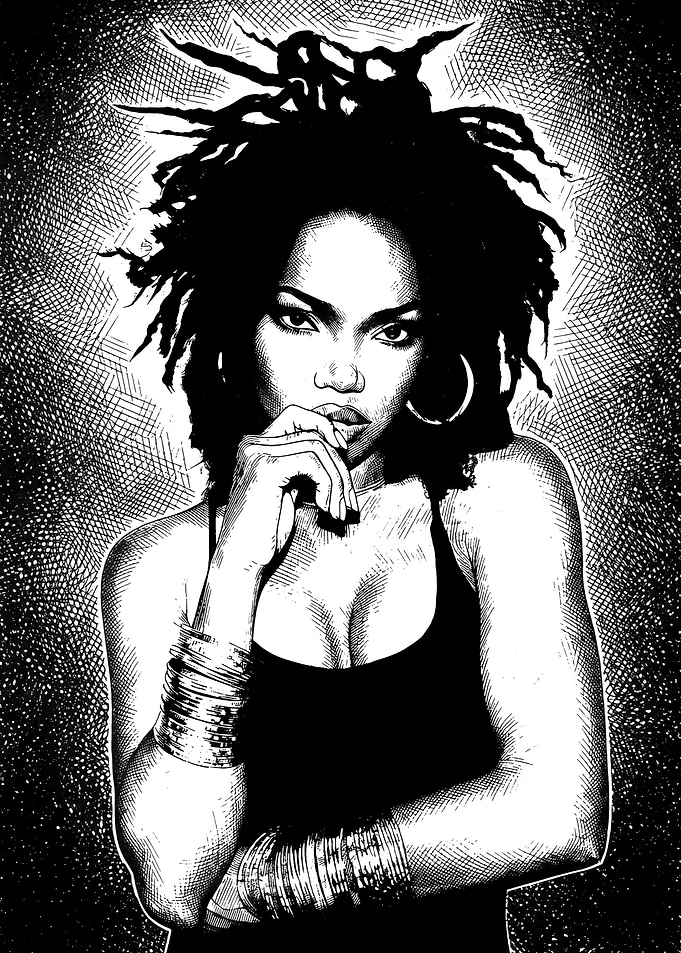 Black and White Portrait Illustration