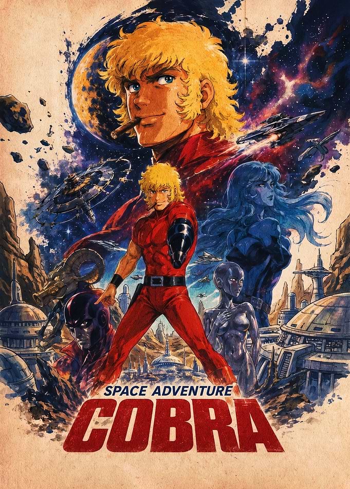 Space Adventure Cobra Retro Poster