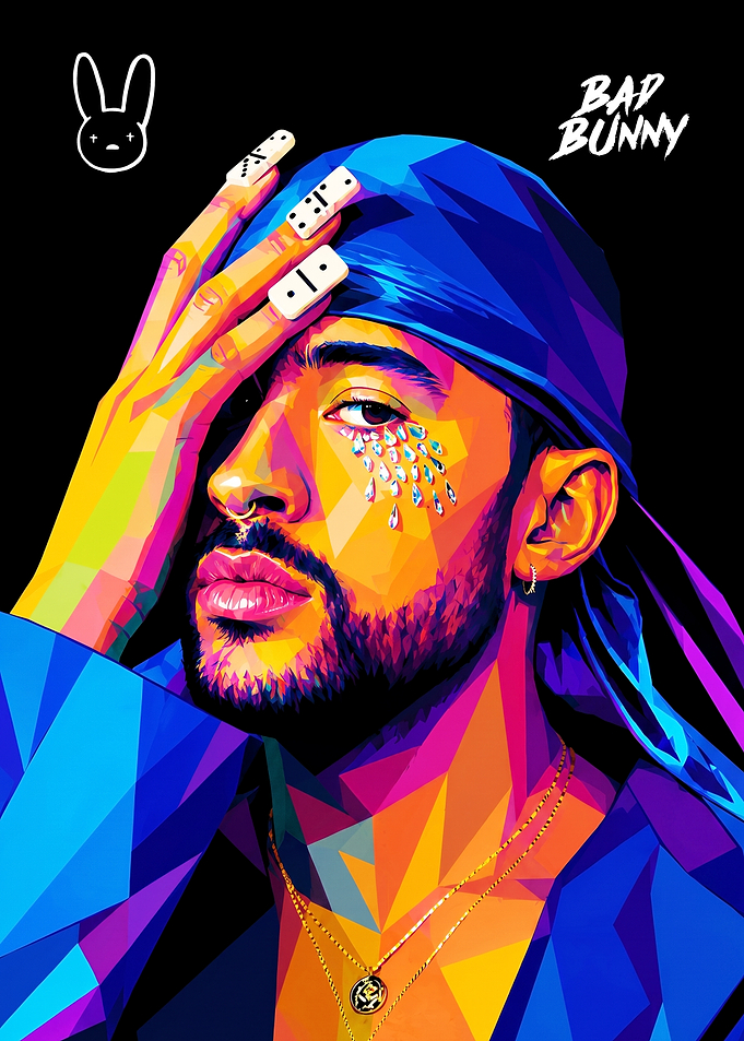 Bad Bunny Pop Art Portrait