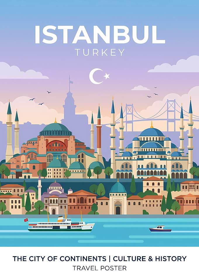 Istanbul Turkey Travel Poster