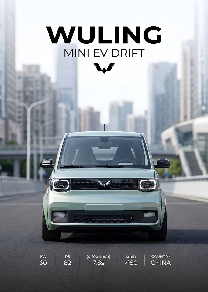 Wuling Mini EV Drift Promotional Poster