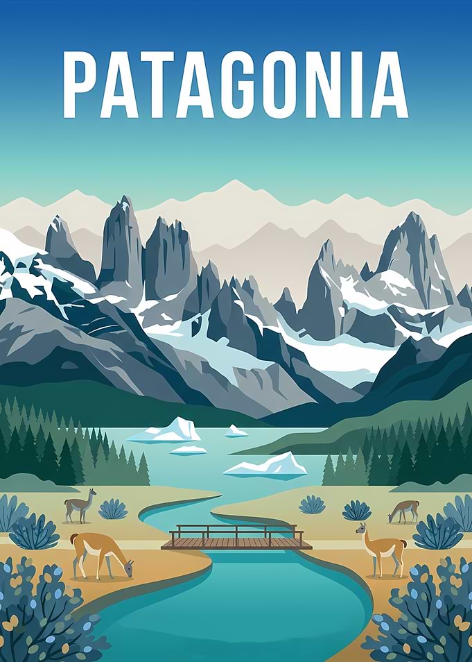Patagonia Travel Poster Landscape