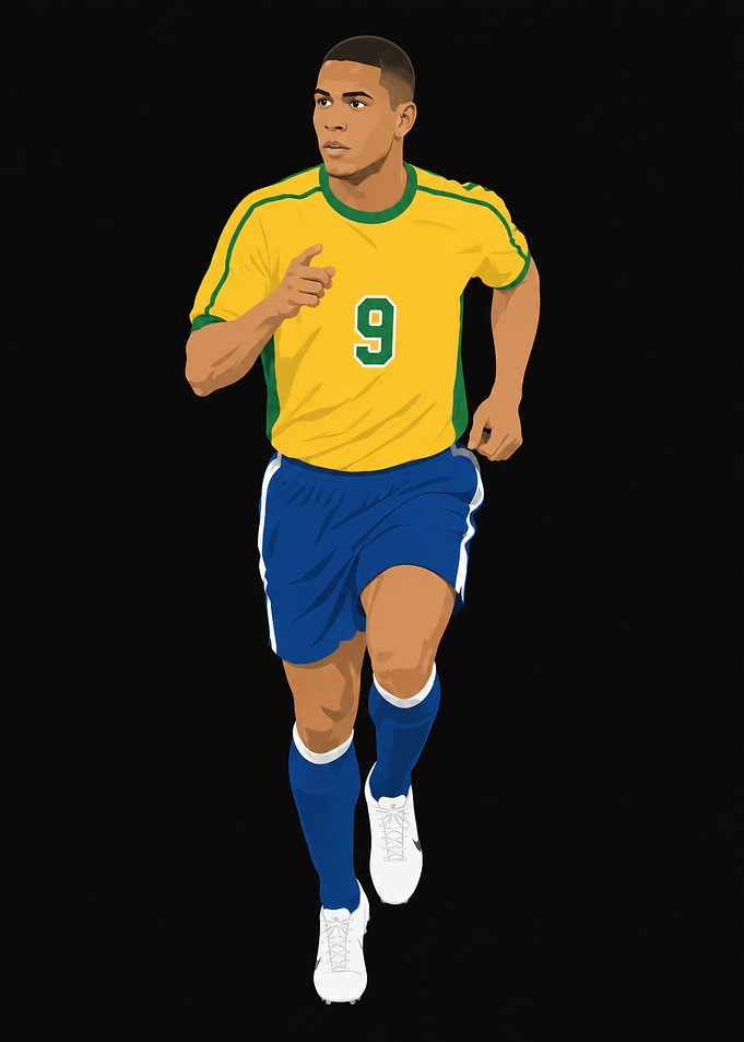 Brazilian Soccer Player Number 9 Illustration