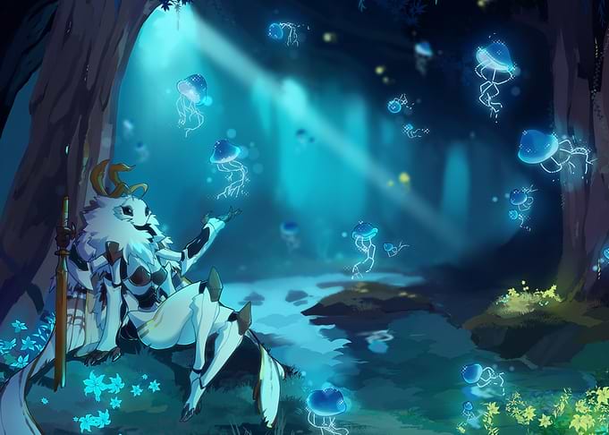 Moth Warrior in Enchanted Forest