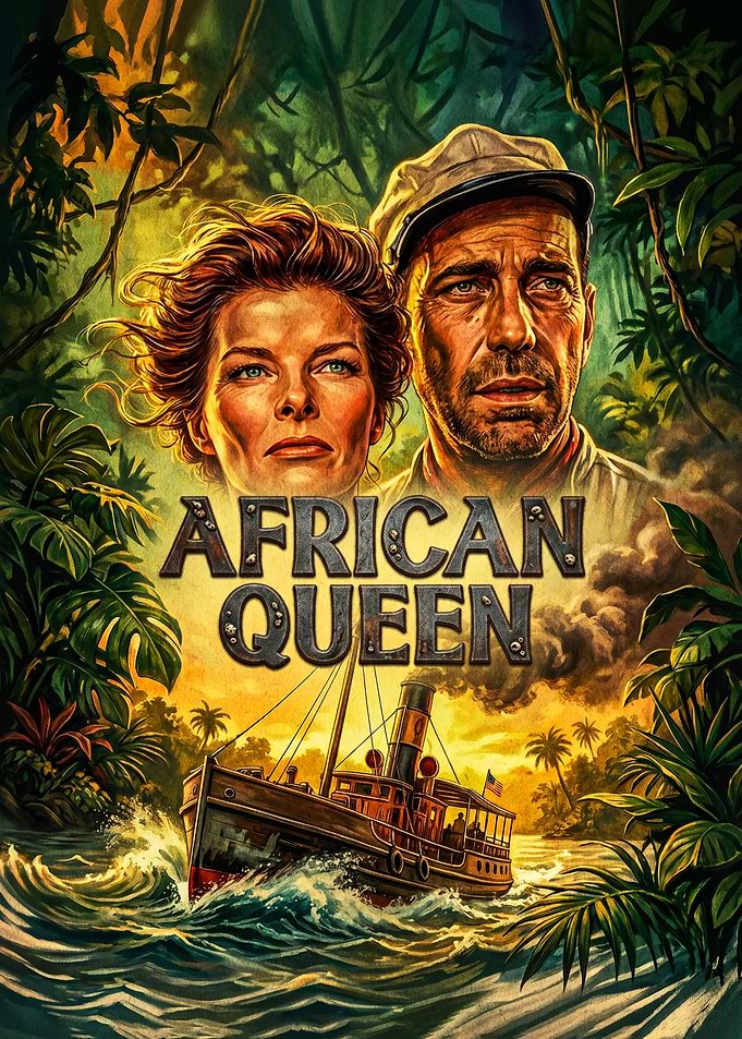 The African Queen Movie Poster Art