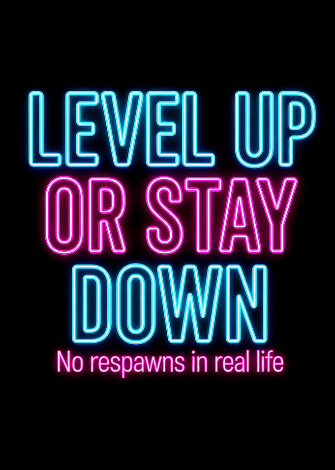 Level Up Neon Motivational Quote