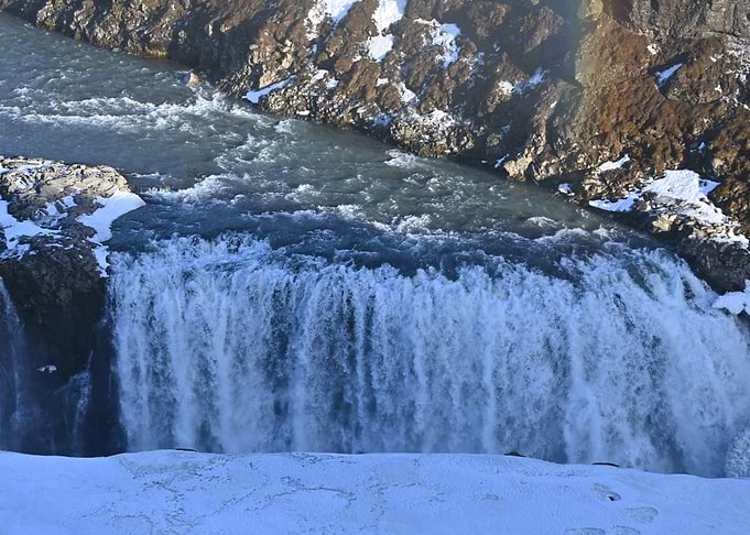 Gullfoss Waterfall in Winter