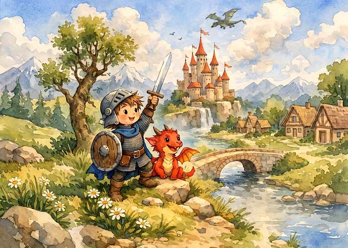 Little Knight and Dragon Adventure