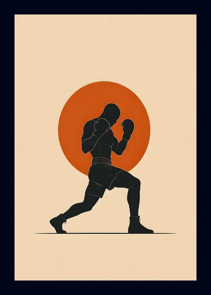 Minimalist Boxing Athlete Silhouette
