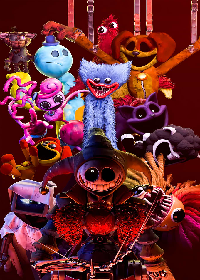 Poppy Playtime Horror Character Collage