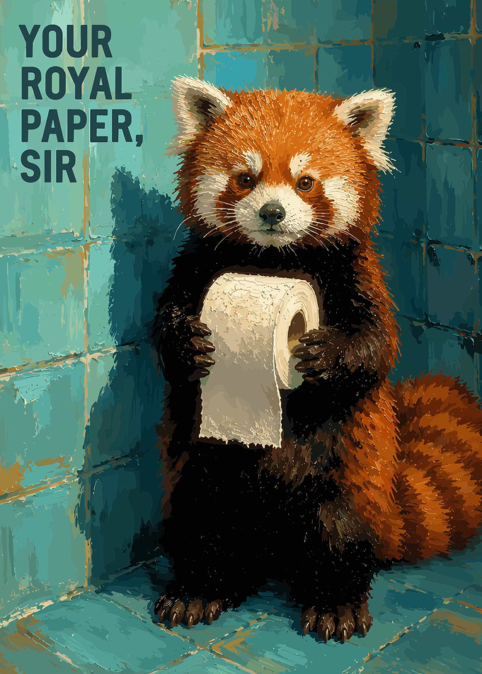 Red Panda Offering Toilet Paper