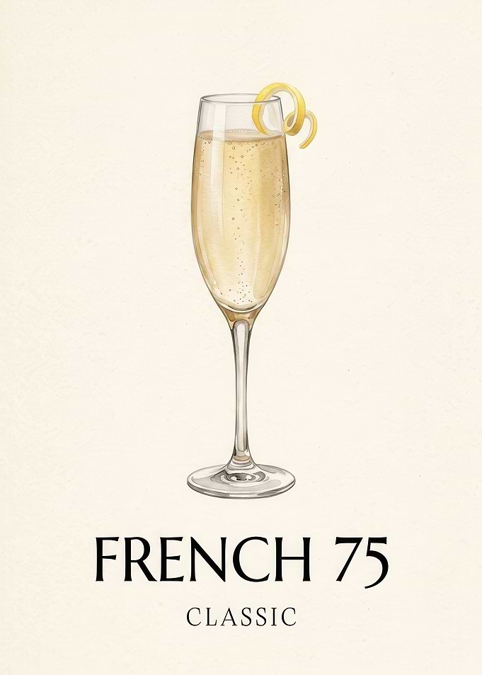 French 75 Cocktail Art Print