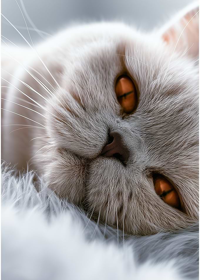 Close-up Portrait of a Sleeping Cat
