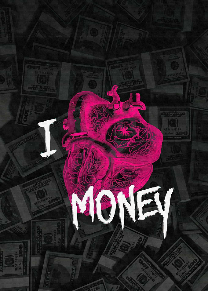 I Love Money Heart Graphic