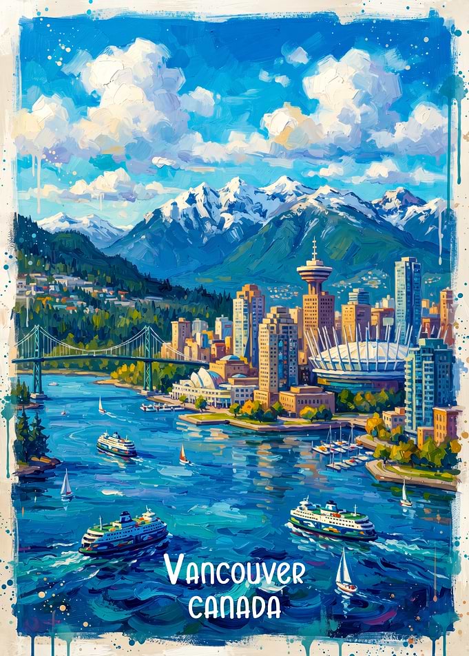 Vancouver Canada Cityscape Painting