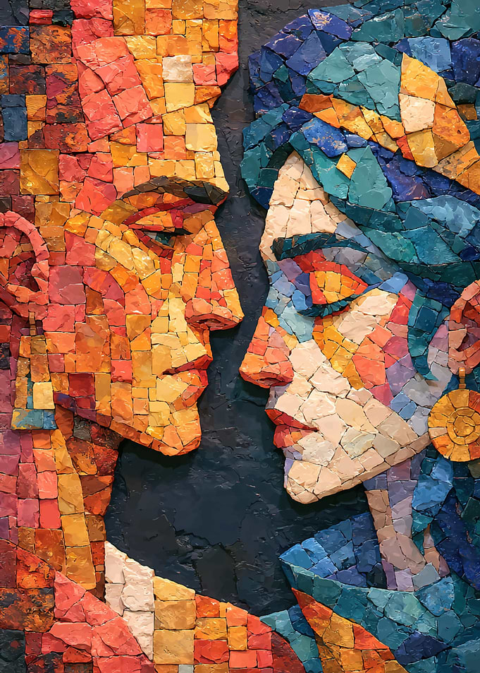 Mosaic Portrait of Two Lovers