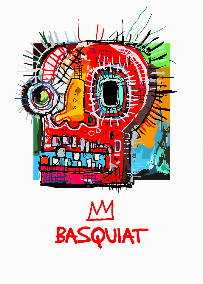 Jean-Michel Basquiat Neo-Expressionist Skull Portrait