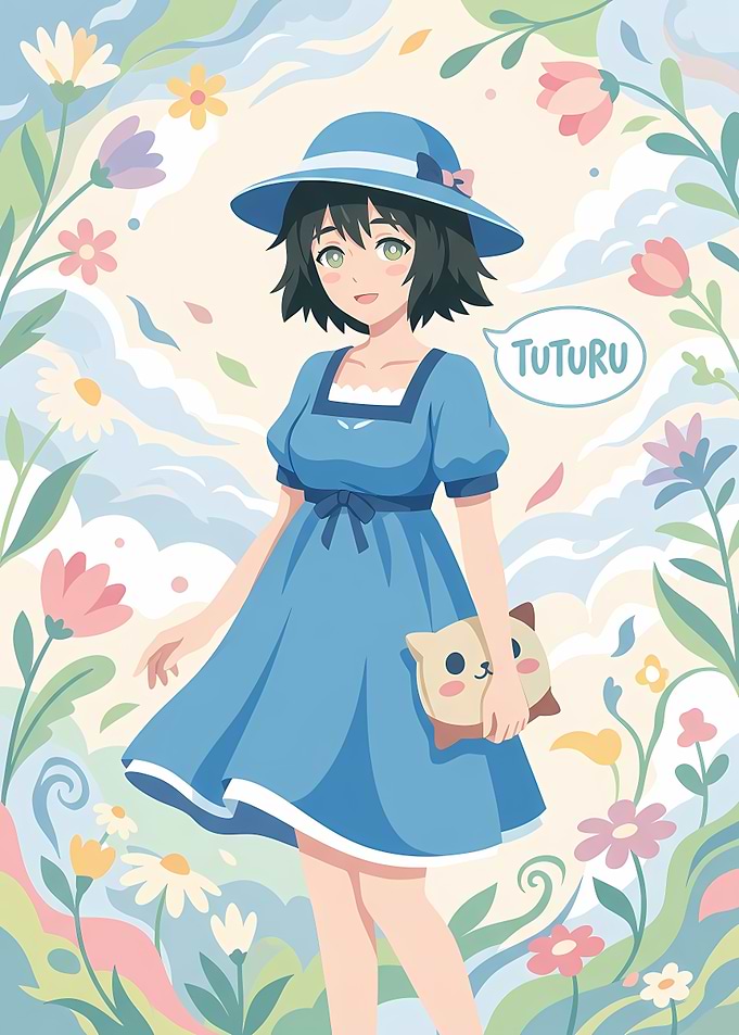 Mayuri Shiina Tuturu Anime Illustration