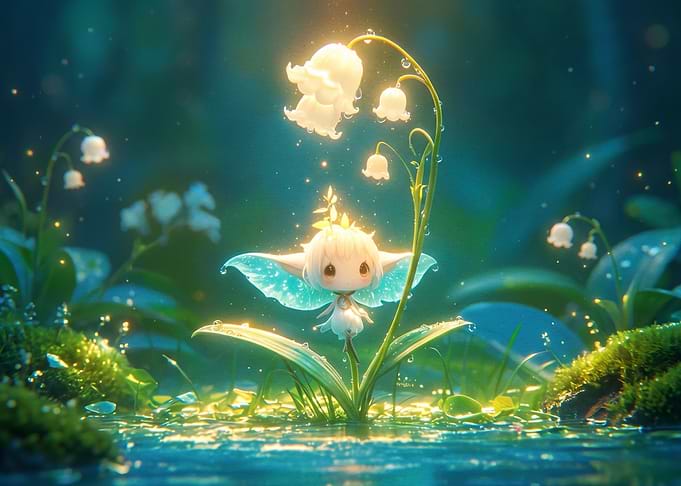 Cute Fairy in Enchanted Forest