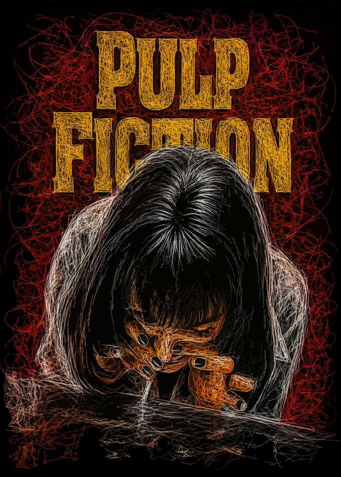 Pulp Fiction Mia Wallace Scribble Art