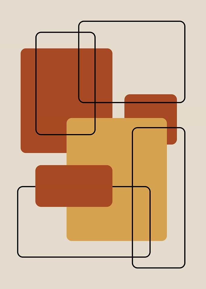 Minimalist Abstract Geometric Shapes Art